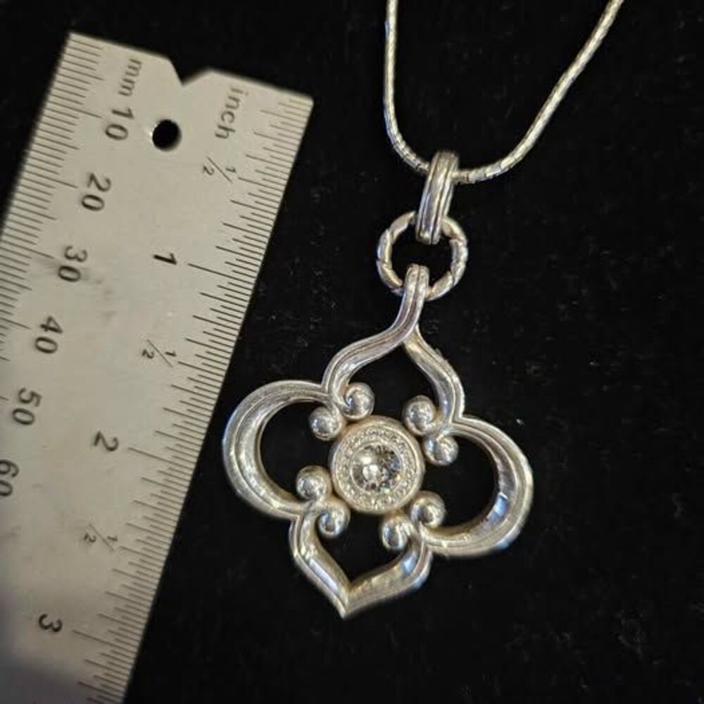 Brighton Toledo necklace with crystal on 32" chain.